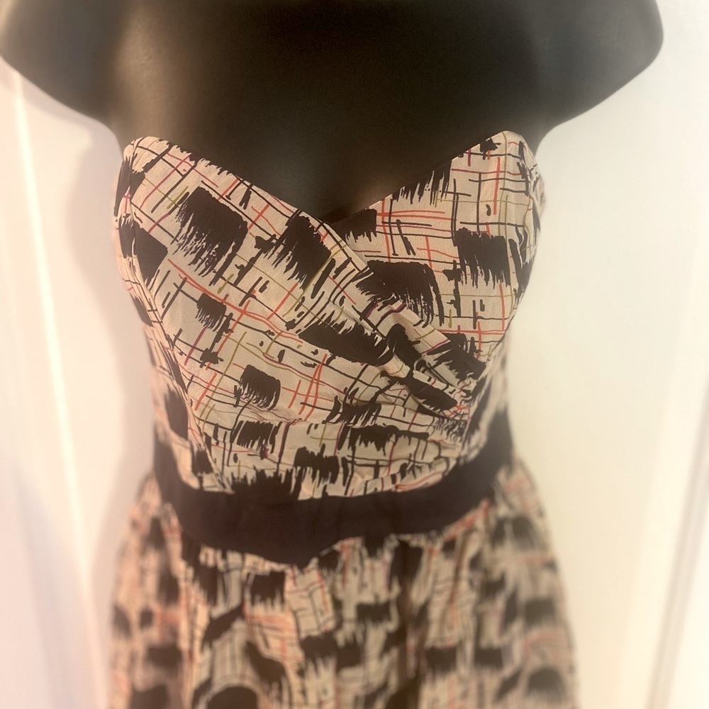 “BURLAPP” ANTHROPOLOGIE Silk Strapless Dress - Picture 5 of 15